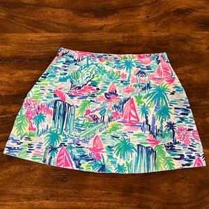 Lilly Pulitzer Madison Skort Tropical Sailboat Print Women’s Skirt Size XXS